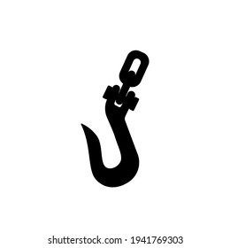 Icono de la silueta de la cadena Hook Tow. Imagen de cliente aislada en fondo blanco