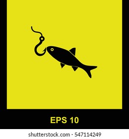 Hook  vector black icon. Isolated illustration. Business picture.