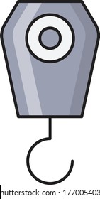 hook vector flat color icon 