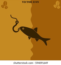 Hook  vector  icon Coffee symbol background.