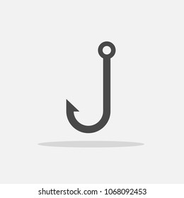hook vector icon for fishing and wrecking
