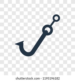 Hook vector icon isolated on transparent background, Hook transparency logo concept