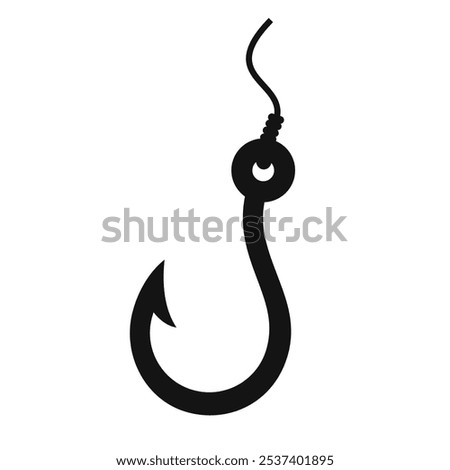 Hook vector web icon isolated on white background, simple line illustration.