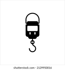 Hook Weighing Scale Icon, Portable Hok Weighing Scale Icon Vektorgrafik Illustration