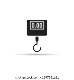 icono de escala de peso de gancho en el vector de fondo blanco 