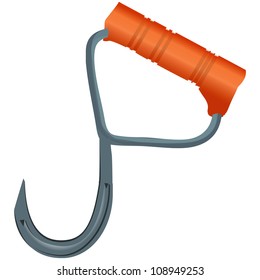 Hook to work with wood at sawmills and timber production in the forest. Vector illustration.