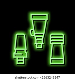 hookah adapters neon light sign vector. hookah adapters illustration