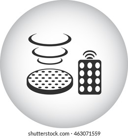 Hookah backlight with remote control sign simple icon on background
