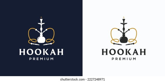 Hookah Bar Logo Design. Shisha Bar Logo Template