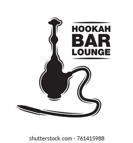 Hookah bar lounge. Elegant icon, smoke symbol, vector shisha logo. For the menu, cafe, restaurant, minimal. Poster and flyer design.