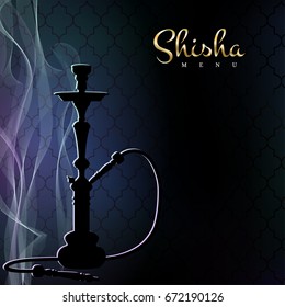 Hookah Bar Menu Concept. Vector Illustration