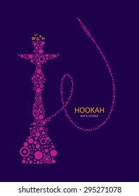 Hookah Bar Menu Cover, Nargila Arabic Smoke, Hubble bubble tube, Restaurant, Cafe, Lounge (Vector Art)