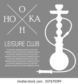 Hookah. Black and white vector illustration
