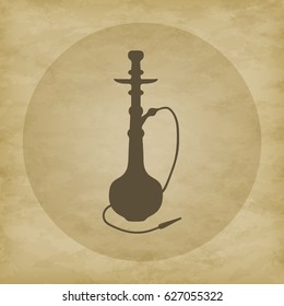 Hookah brown logo icon-vector illustration. Vintage background.