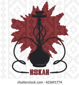 Hookah cafe logo background asian vintage carpet flavors leisure chill menu weekend fun  party night