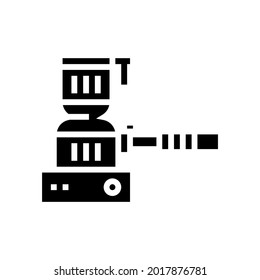 hookah coal burner glyph icon vector. hookah coal burner sign. isolated contour symbol black illustration