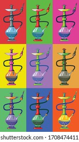 Hookah Colorful Abstract Artwork (vector Art)
