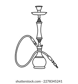 hookah doodle icon, vector illustration