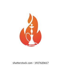Hookah fire vector logo design. Arabian bar or house, shop vector design template.	
