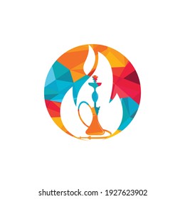 Hookah fire vector logo design. Arabian bar or house, shop vector design template.	