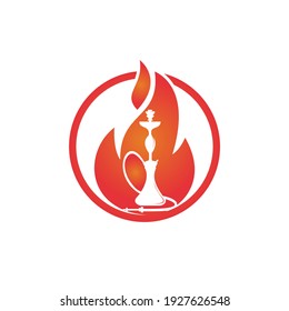 Hookah fire vector logo design. Arabian bar or house, shop vector design template.	