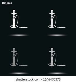 Hookah flat grayscale vector icon.