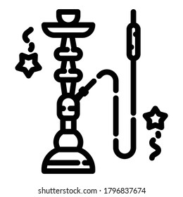Icono Plano De Hookah Aislado En Fondo Blanco