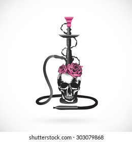 Hookah flowers print