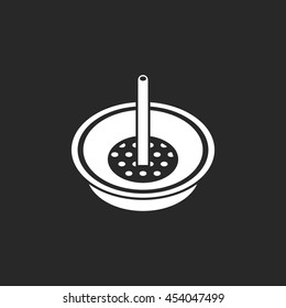 Hookah foil substitute sign simple icon on background
