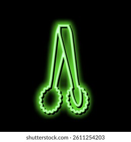 hookah forceps neon light sign vector. hookah forceps illustration