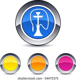 Hookah glossy round web buttons.