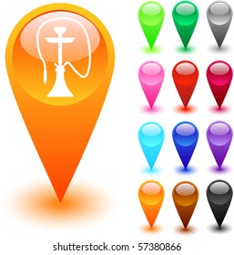 Hookah glossy web buttons.