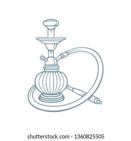Hookah. Hookah hand drawn vector illustration.
Chillum sketch drawing.
