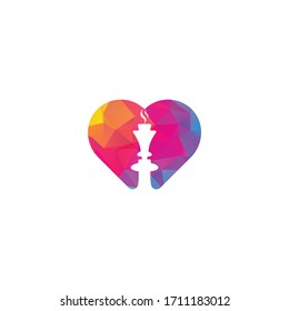 Diseño del logo de concepto de forma cardíaca. Logo de Shisha.