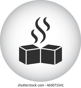 Hookah hot charcoal sign simple icon on background