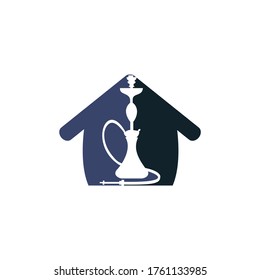 Hookah House logo design. Vintage sheesha logo. Lounge cafe emblem. Arabian bar or house, shop vector design template.