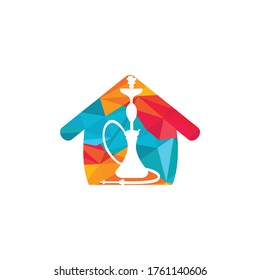 Hookah House logo design. Vintage sheesha logo. Lounge cafe emblem. Arabian bar or house, shop vector design template.