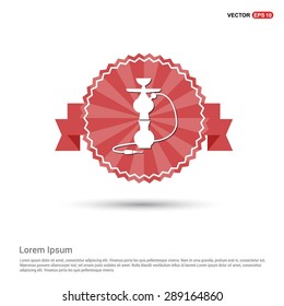 Hookah icon - abstract logo type icon - Retro vintage badge and label red background. Vector illustration
