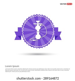 Hookah icon - abstract logo type icon - Retro vintage badge and label Purple background. Vector illustration