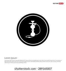Hookah icon - abstract logo type icon - black circle background. Vector illustration