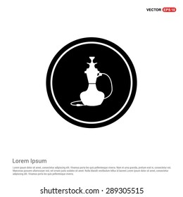Hookah icon - abstract logo type icon - black circle background. Vector illustration