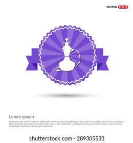 Hookah icon - abstract logo type icon - Retro vintage badge and label Purple background. Vector illustration