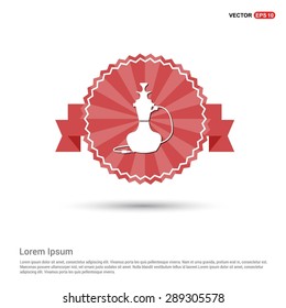 Hookah icon - abstract logo type icon - Retro vintage badge and label red background. Vector illustration