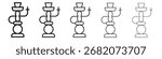 Hookah icon black and white vector sign