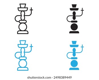 Hookah icon black and white vector outline sign