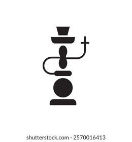 Hookah icon black and white vector outline sign