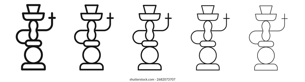 Hookah-Symbol, schwarz-weißes Vektorzeichen