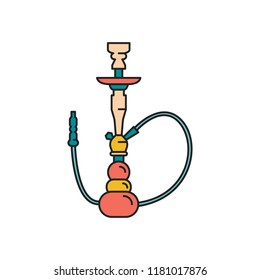 Hookah icon. Cartoon hookah vector icon for web design isolated on white background