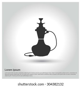 Hookah icon. Circle concept Shadow web buttons. vector illustration. Flat design style