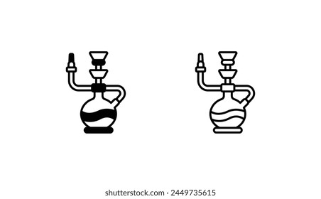 Hookah icon design with white background stock illustration